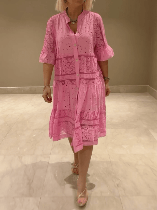Women's Dress | Button Front Tiered Midi
