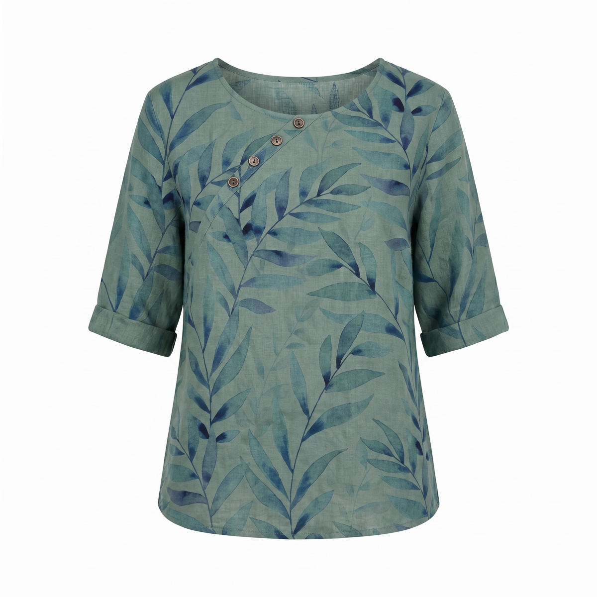 Woman’s Blouse | Printed Asymmetric Button