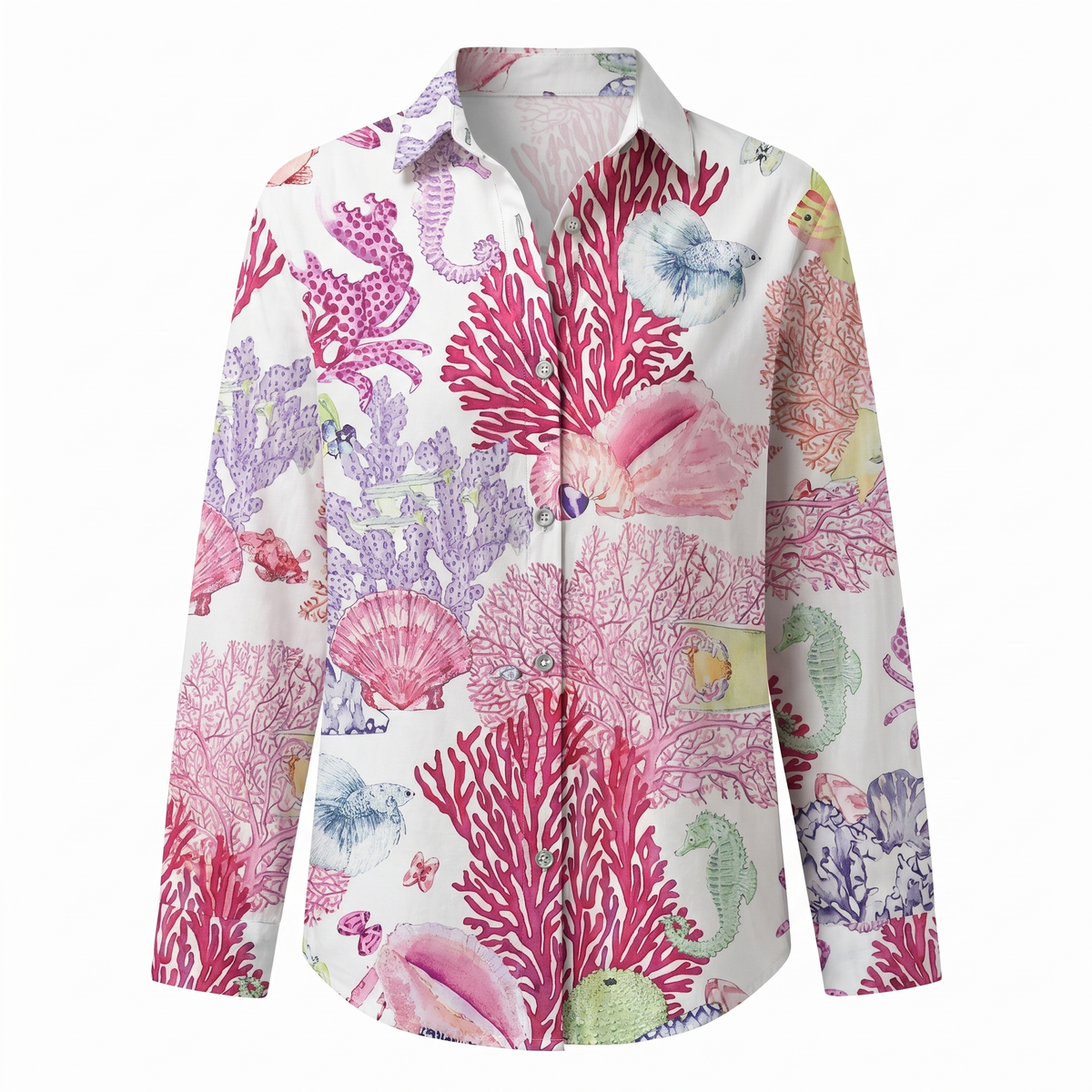 Women's Blouse | Abstract Print Split Neck