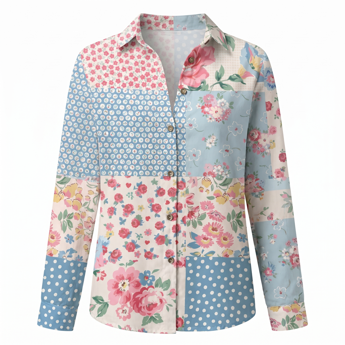 Women's Blouse | Abstract Print Split Neck