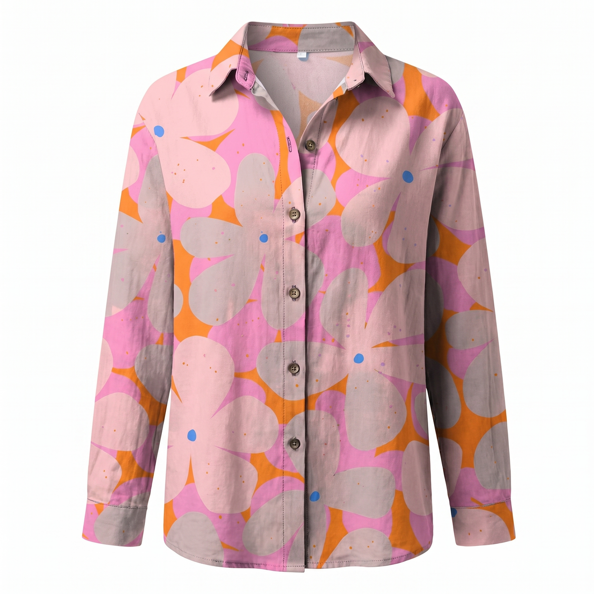 Women's Blouse | Abstract Print Split Neck