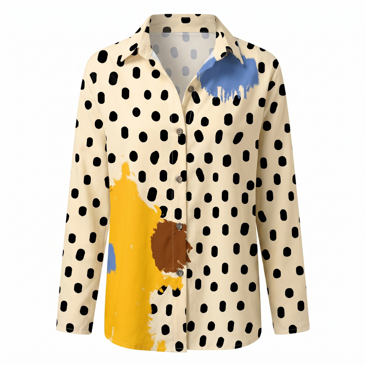 Women's Blouse | Abstract Print Split Neck