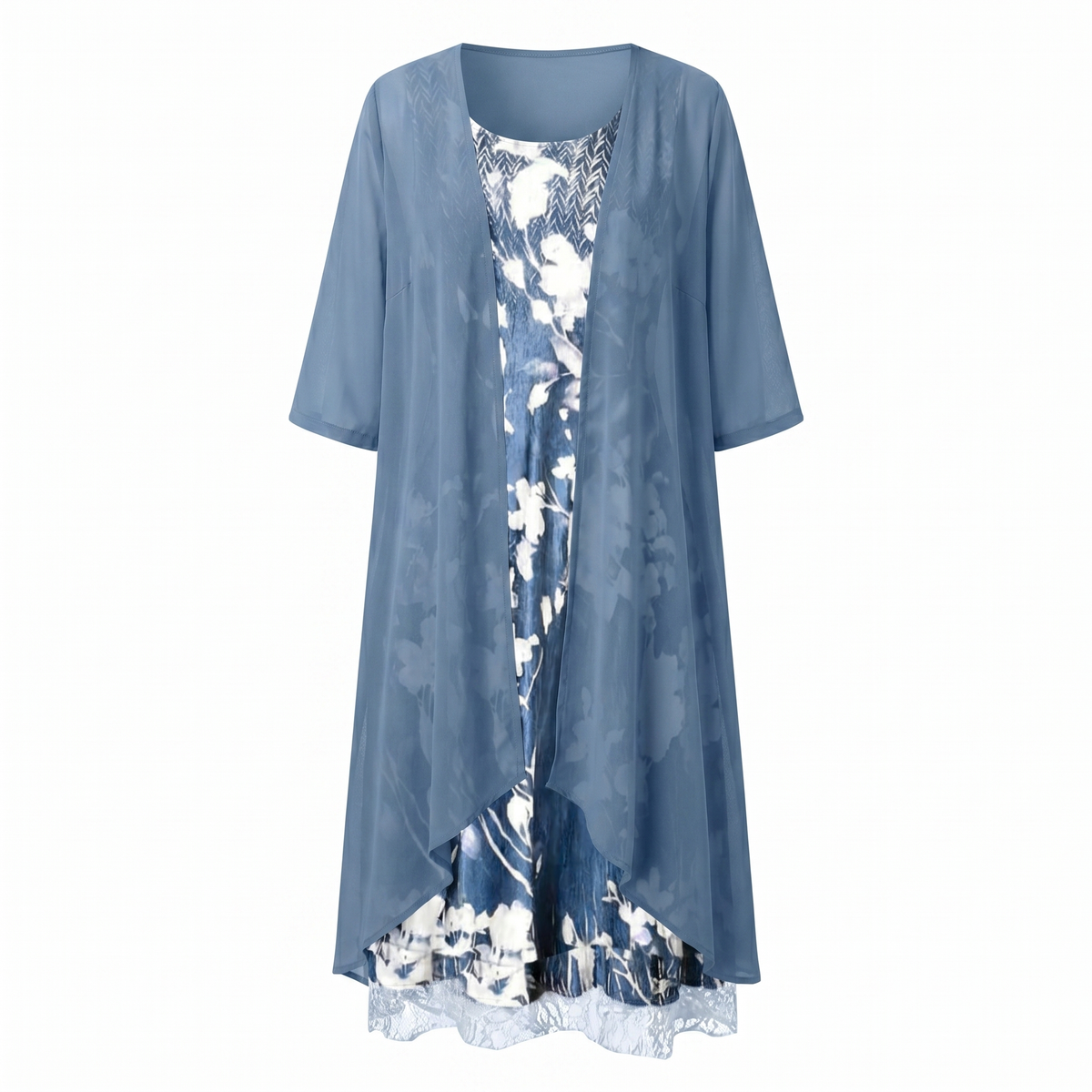 Women's Dress | Layered Open Front Midi