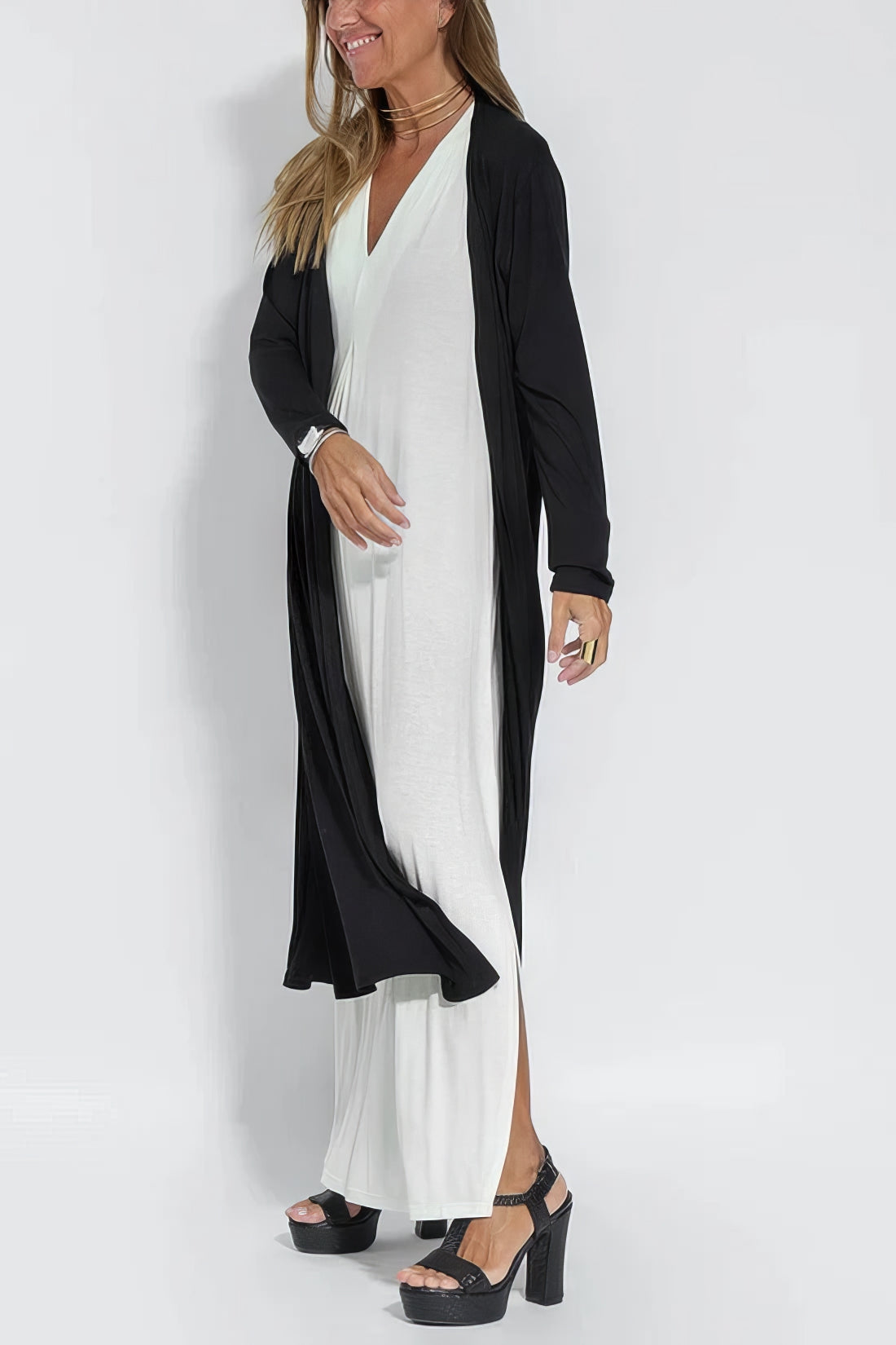 Women's Dress  | Layered Maxi with Cardigan