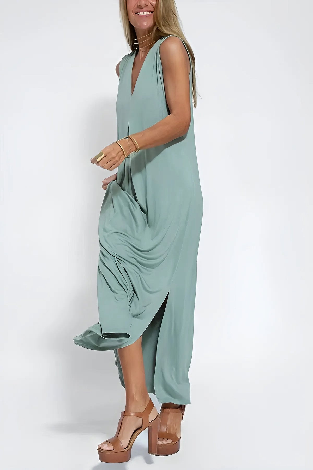 Women's Dress  | Layered Maxi with Cardigan